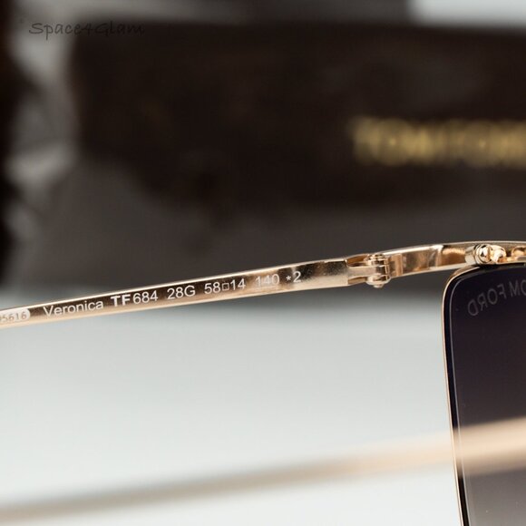 BRAND NEW Tom Ford Women Sunglasses Gold Mirror Brown Cat Eye FT0684 28G - Picture 7 of 11